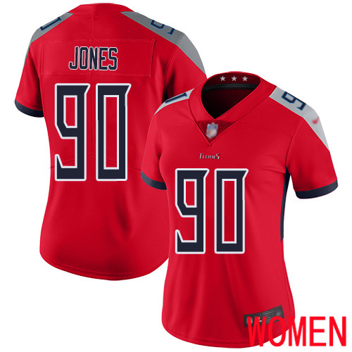 Tennessee Titans Limited Red Women DaQuan Jones Jersey NFL Football #90 Inverted Legend->women nfl jersey->Women Jersey